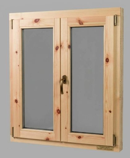 Fereastră 118x148, pin masiv triplu stratificat, dublă deschidere