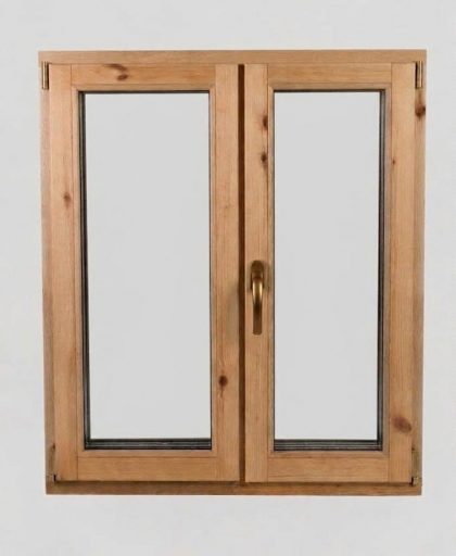 Fereastră 86x100, pin masiv triplu stratificat, dublu canat